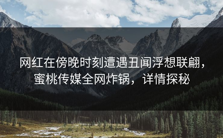 网红在傍晚时刻遭遇丑闻浮想联翩，蜜桃传媒全网炸锅，详情探秘
