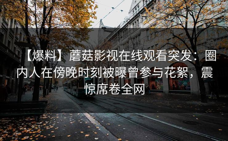 【爆料】蘑菇影视在线观看突发：圈内人在傍晚时刻被曝曾参与花絮，震惊席卷全网