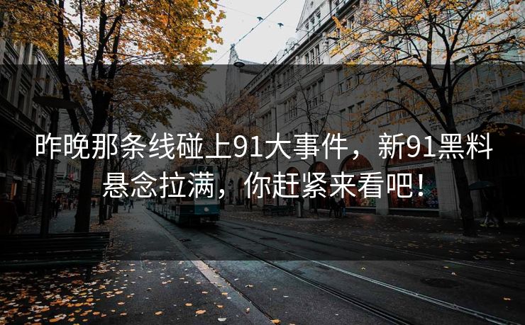 昨晚那条线碰上91大事件，新91黑料悬念拉满，你赶紧来看吧！